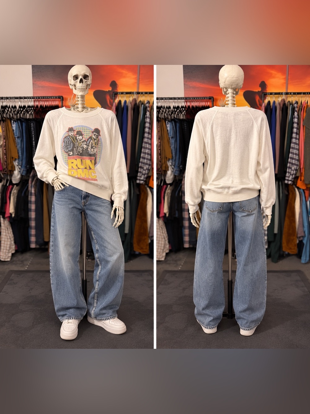 Recycled Karma Off-White RUN DMC Graphic Sweatshirt